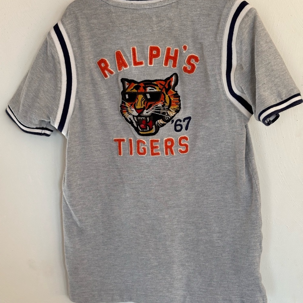 Rare POLO Ralph Lauren Blue Satin Varsity Letterman Jacket Boys 6/7 - Picture 5 of 14